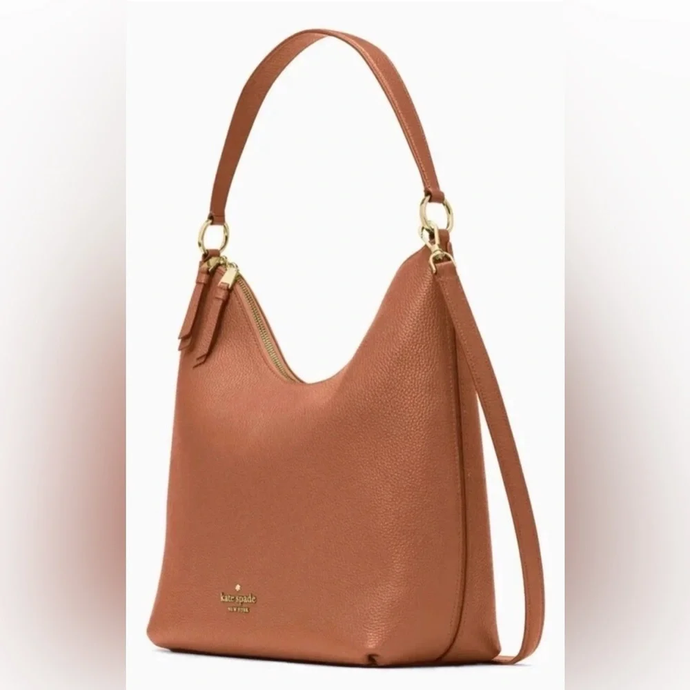 Kate Spade Zippy Pebbled Leather Shoulder Bag Warm Ginger K8140 NWT Crossbody - Picture 3 of 14
